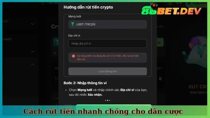 Cách rút tiền nhanh chóng cho dân cược