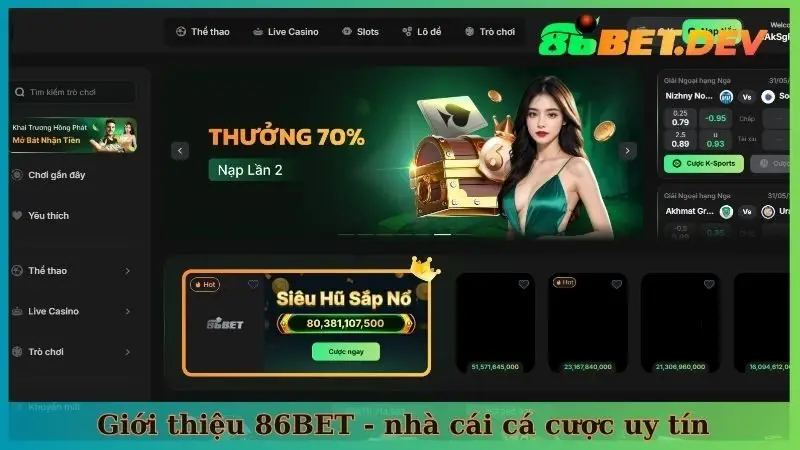 Giới thiệu 86BET - nhà cái cá cược uy tín