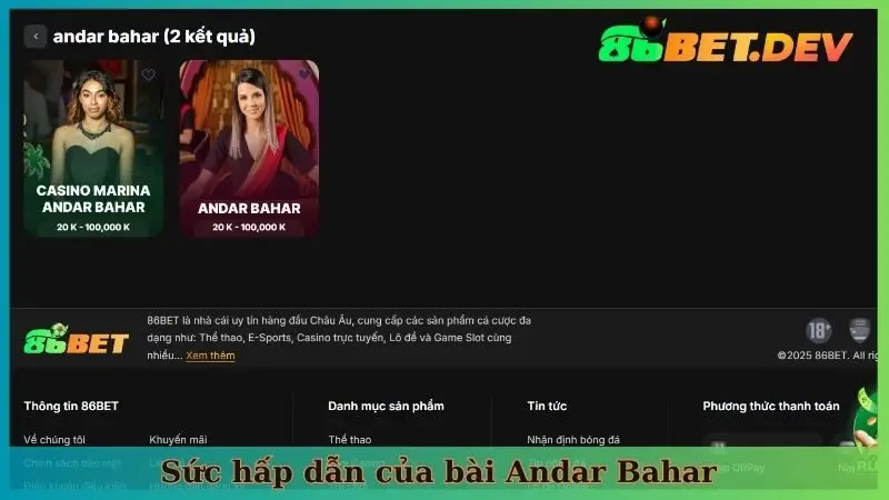 Sức hấp dẫn của bài Andar Bahar 